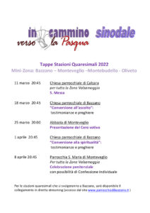 Quarta Stazione Quaresimale - "Conversione alla Spirtualità" @ chiesa parrocchiale di Bazzano | Valsamoggia | Emilia-Romagna | Italia